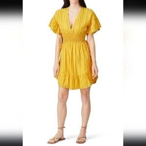 Saylor Adrianne Yellow V-Neck Mini Dress EUC Women's L